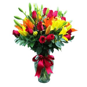 Arreglo floral de lilys y rosas