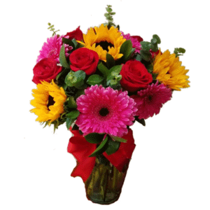 AFRO 054 Jarrón de girasoles, rosas y gerberas